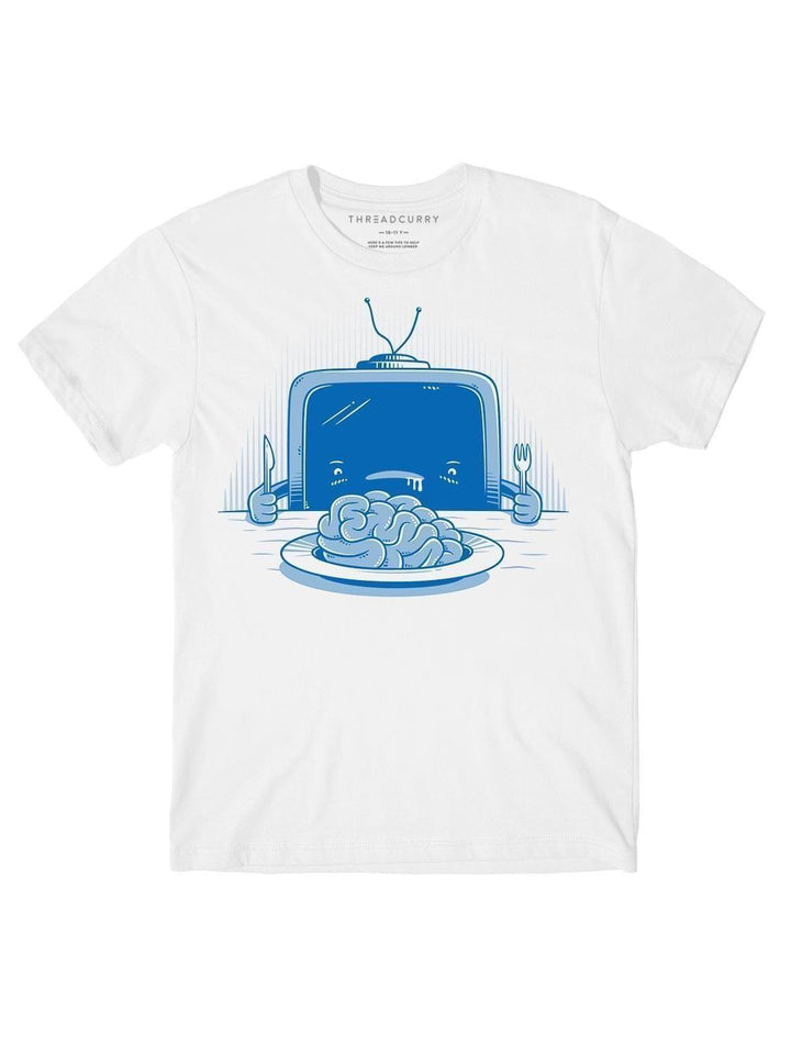 TV Eats Brains Tshirt - THREADCURRY
