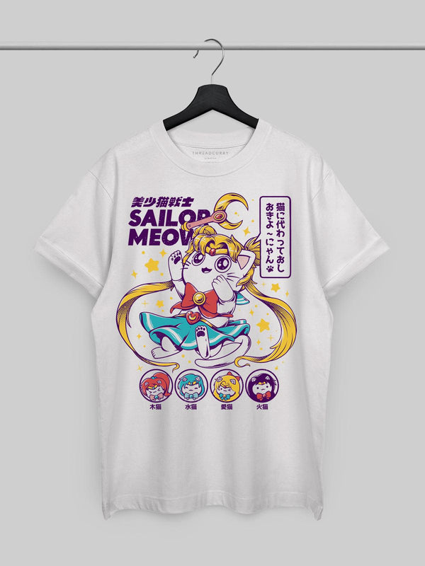Sailor Meow Tshirt - THREADCURRY