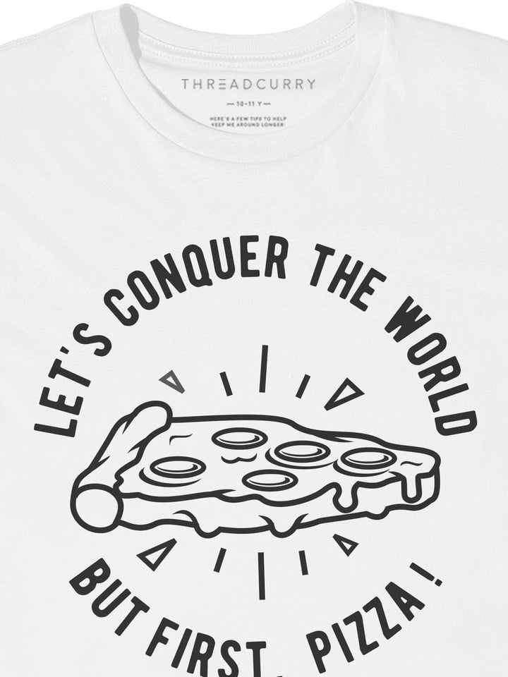 Pizza Conquer Tshirt - THREADCURRY