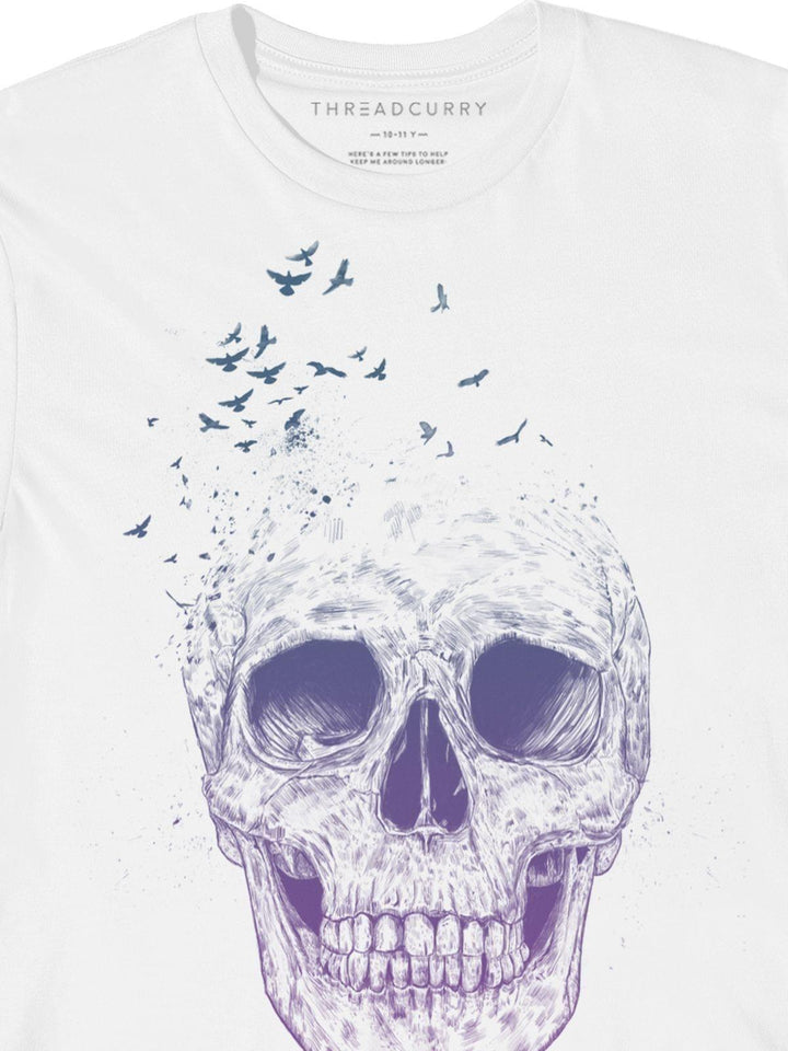 Fly Away Skull Tshirt - THREADCURRY
