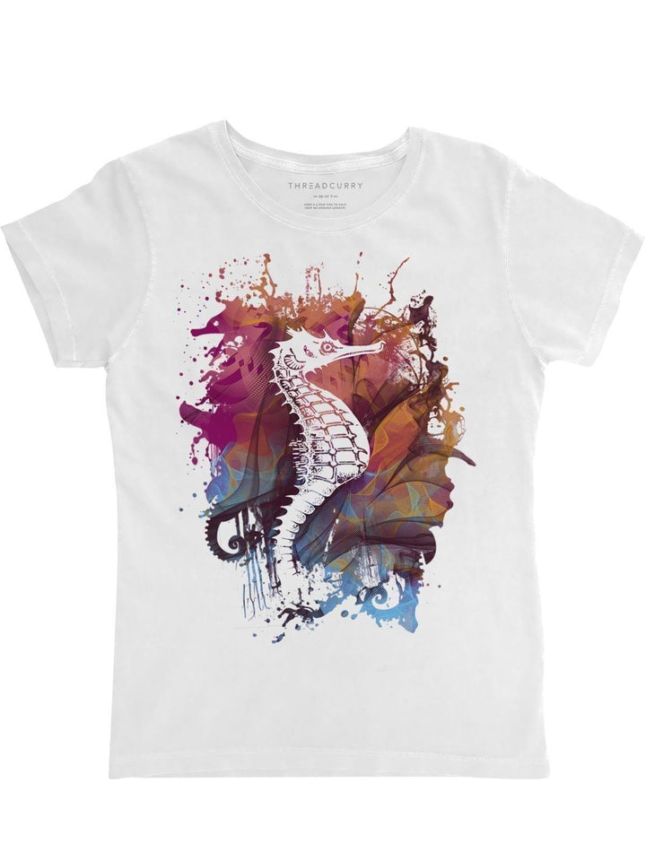 Seahorse Abstract Tshirt - THREADCURRY