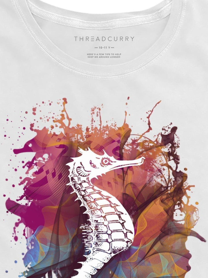 Seahorse Abstract Tshirt - THREADCURRY