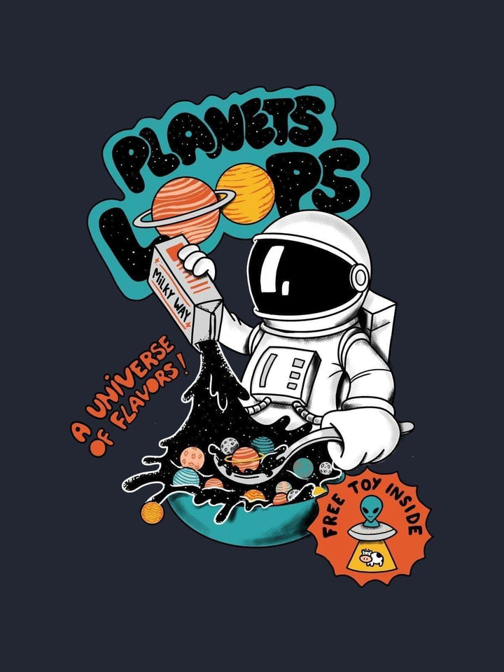 Astronaut Planet Loops Tshirt - THREADCURRY