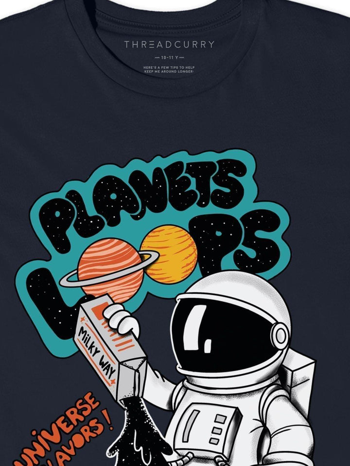 Astronaut Planet Loops Tshirt - THREADCURRY