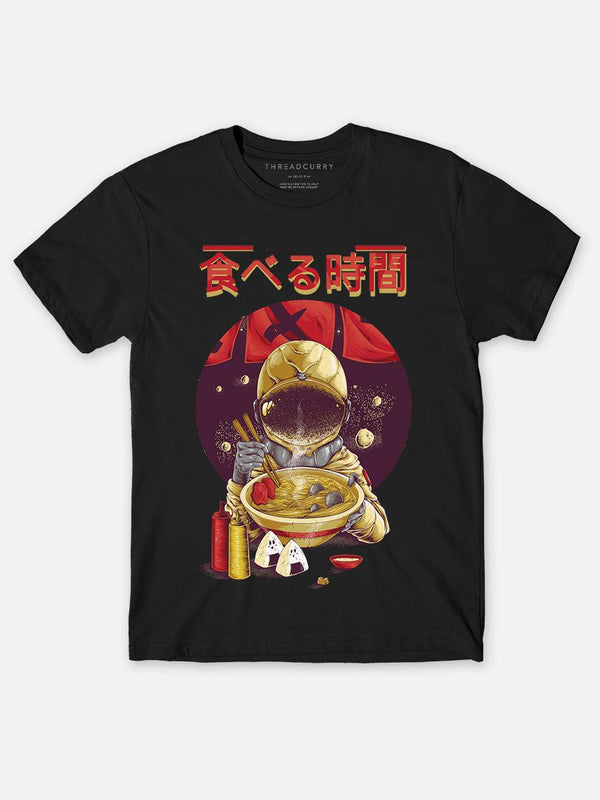 Astronaut Eat Time Tshirt - THREADCURRY