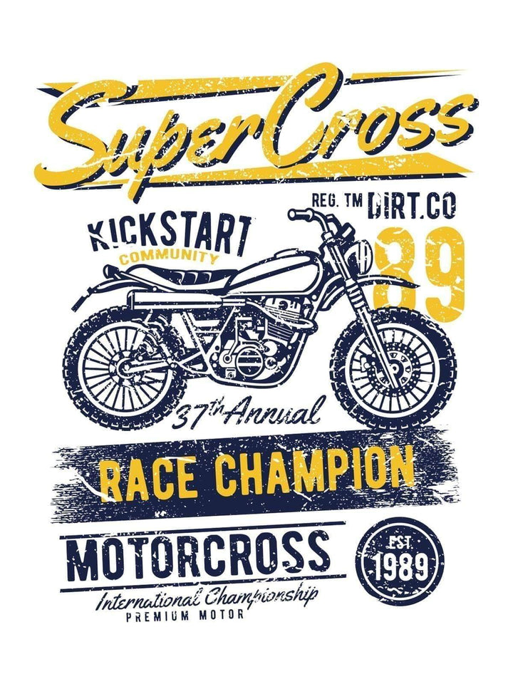 Super Cross Biker Tshirt - THREADCURRY