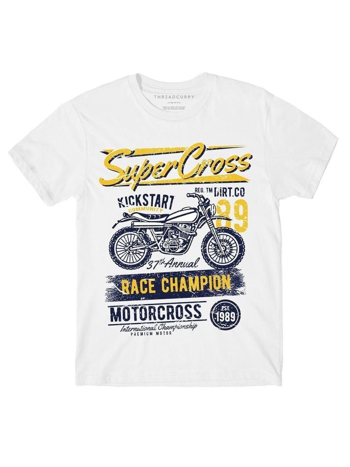 Super Cross Biker Tshirt - THREADCURRY