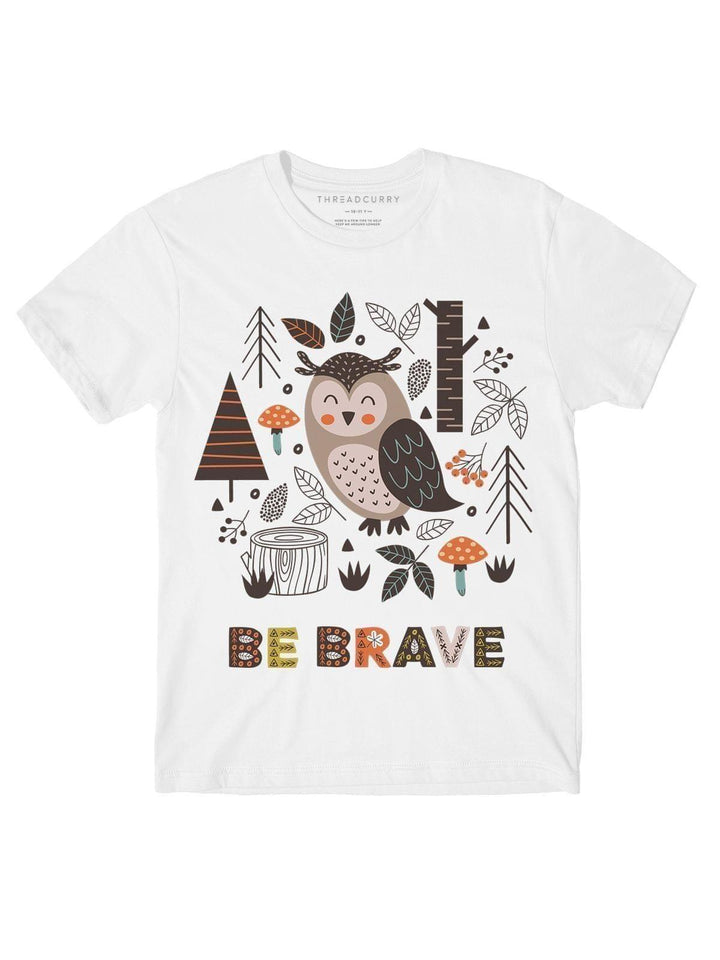 Brave like an Owl Tshirt - THREADCURRY