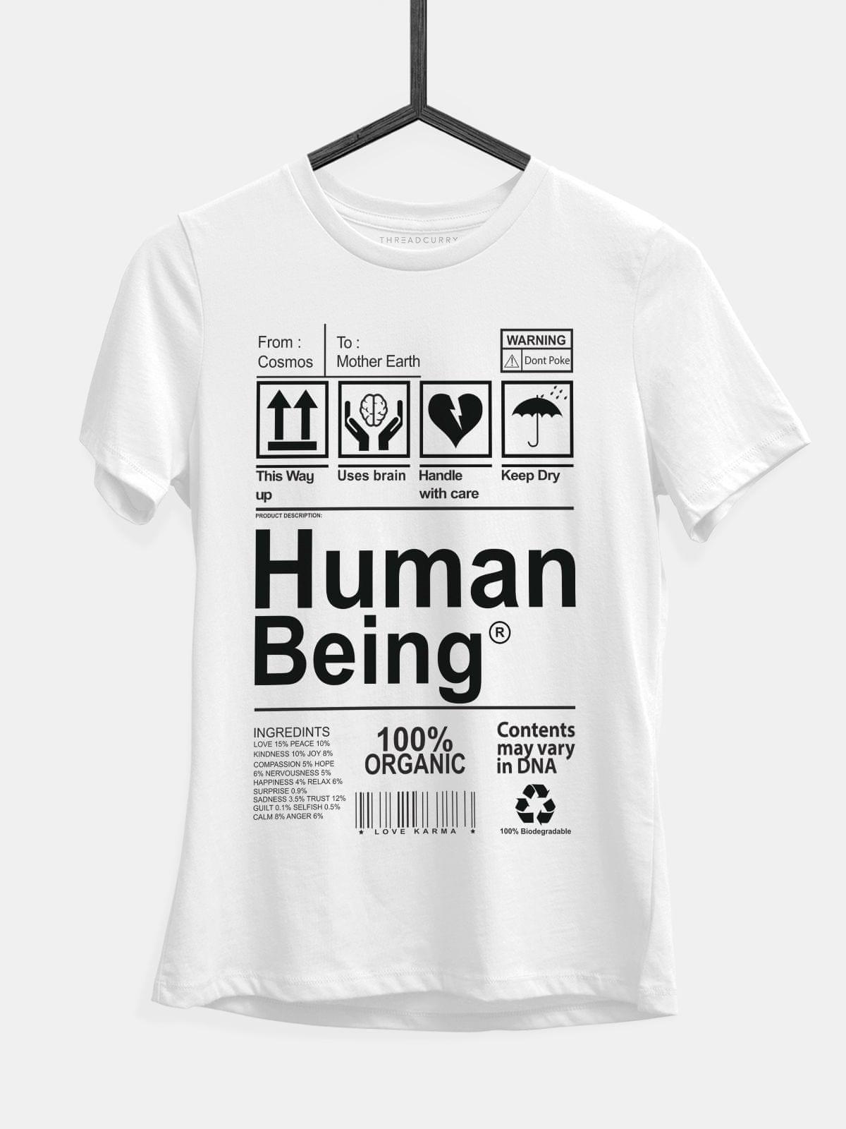 Buy Human Being Women Creative Graphic Printed T-shirt Online | THREADCURRY