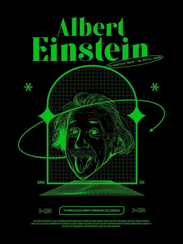 Albert Einstein Tshirt - THREADCURRY