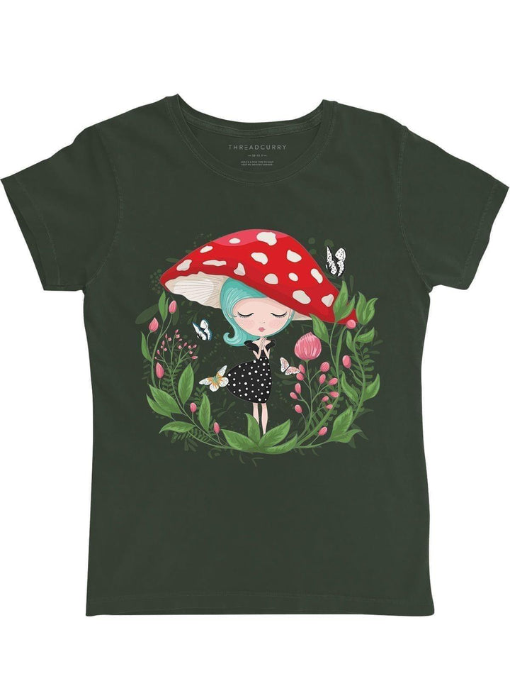 Mushroom Girl Tshirt - THREADCURRY