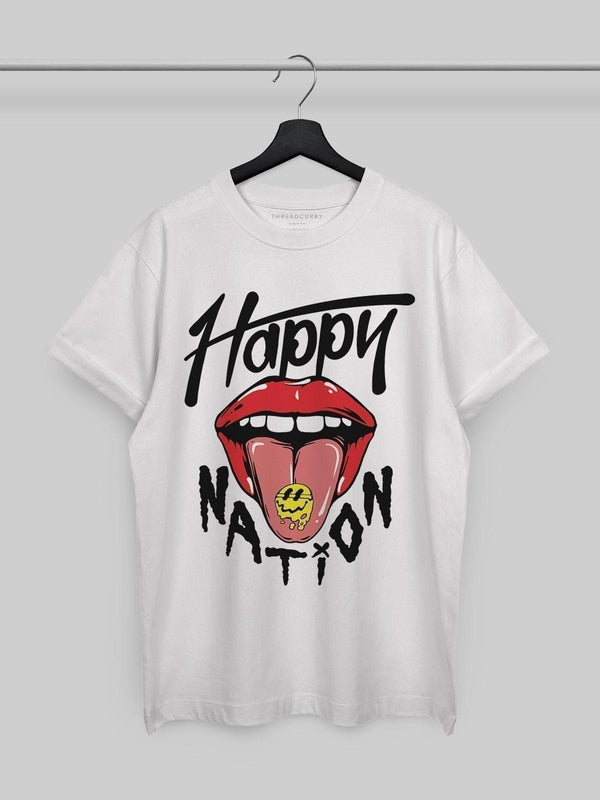 Happy Nation Tshirt - THREADCURRY