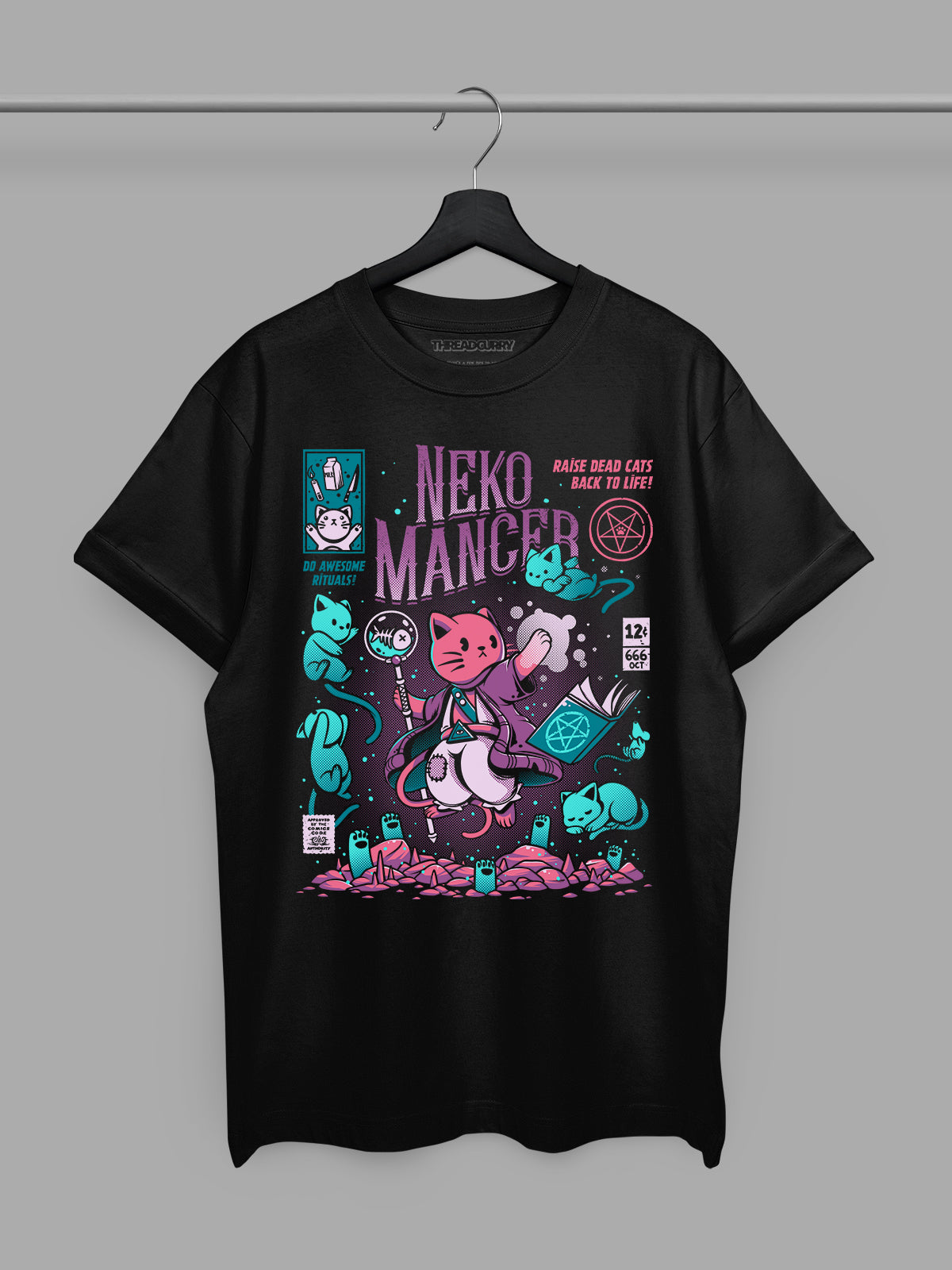 Buy Nekomancer Oversized Printed T-shirt Online | THREADCURRY