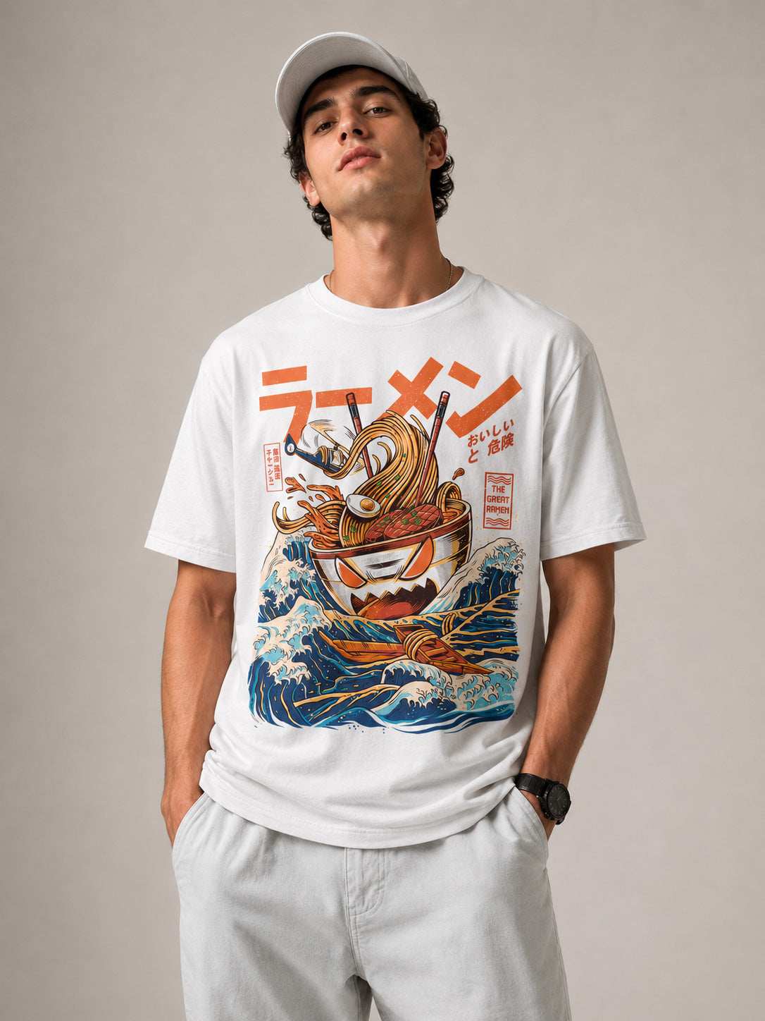 Buy The Great Ramen Oversized Printed T-shirt Online | THREADCURRY