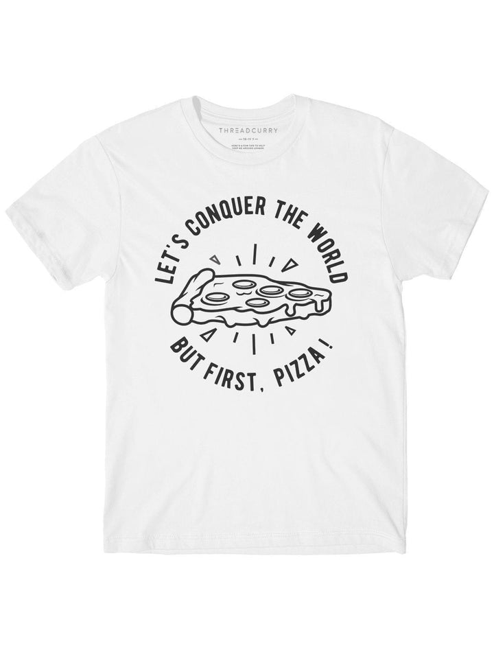 Pizza Conquer Tshirt - THREADCURRY