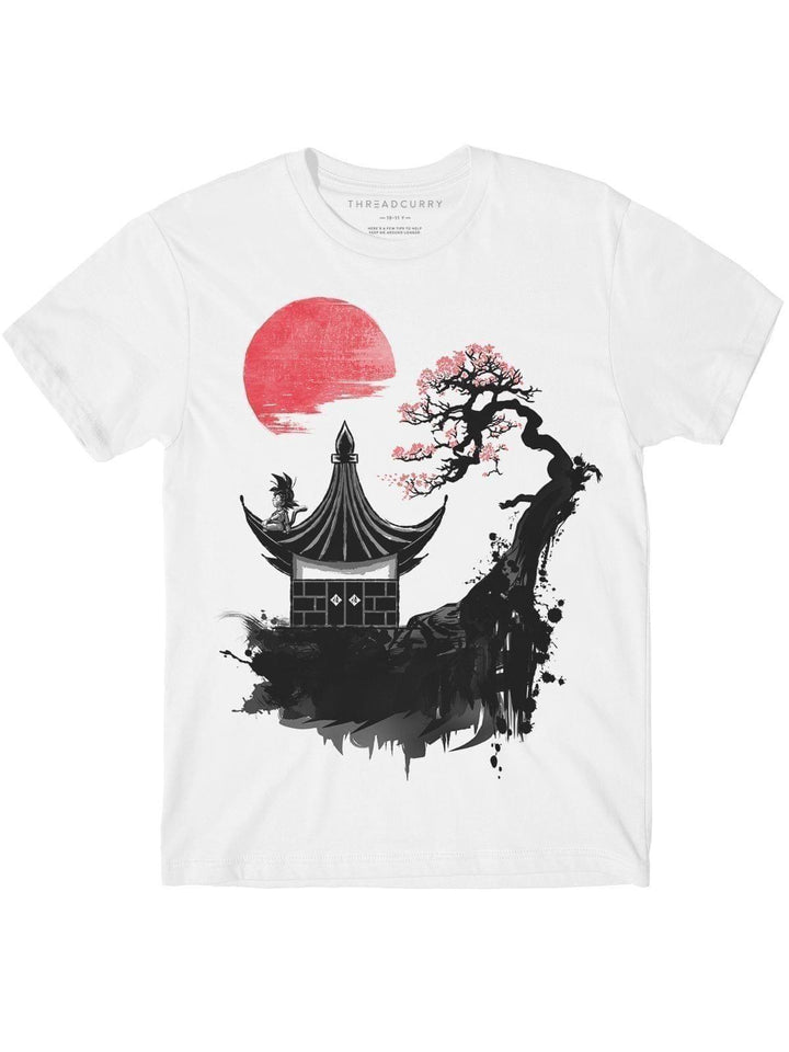 Red Sun Temple Tshirt - THREADCURRY